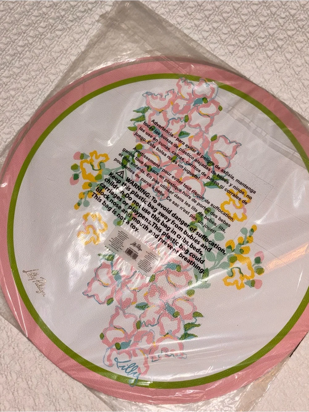 New set of 4 Lilly Pulitzer Placemats pastel floral sunshine wipeable